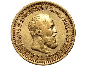 4091. Rosja, Aleksander III, 5 rubli 1891