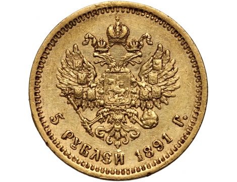 4091. Rosja, Aleksander III, 5 rubli 1891 - 2