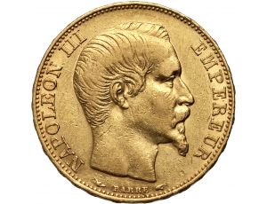 4092. Francja, Napoleon III, 20 franków 1854 A, Paryż