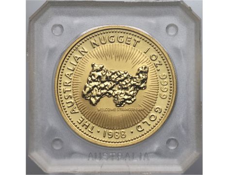 4095. Australia, Elżbieta II, 100 dolarów 1988, Australian Nugget, 1 uncja złota