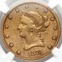 4101. USA, 10 dolarów 1873 CC, Carson City, Liberty, NGC Fine - bardzo rzadki rocznik - 3