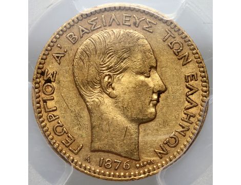 4104. Grecja, Jerzy I, 20 drachm 1876 A, Paryż, PCGS XF40 - 2