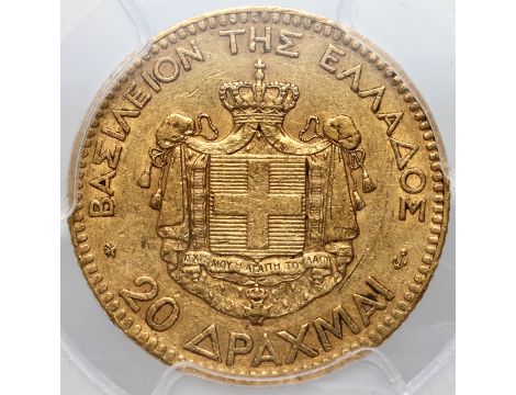 4104. Grecja, Jerzy I, 20 drachm 1876 A, Paryż, PCGS XF40 - 3