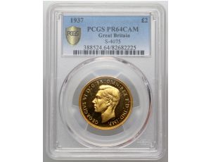 4111. Wielka Brytania, Jerzy VI, 2 funty 1937, PCGS PR64 Cameo
