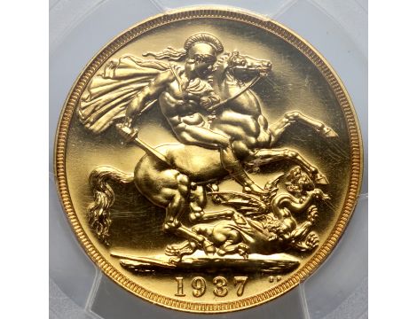 4111. Wielka Brytania, Jerzy VI, 2 funty 1937, PCGS PR64 Cameo - 3