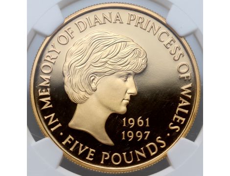 4112. Wielka Brytania, 5 funtów 1999, Diana, NGC PF68 Ultra Cameo - 2