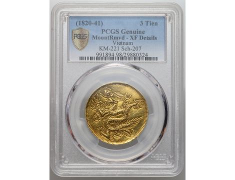 4113. Wietnam, 3 tien bez daty (1820-1841), PCGS XF