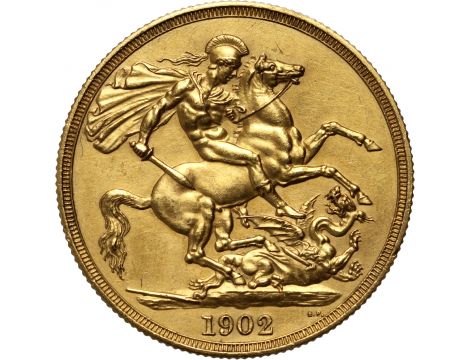 4114. Wielka Brytania, Edward VII, 2 funty 1902, Matte Proof - 2