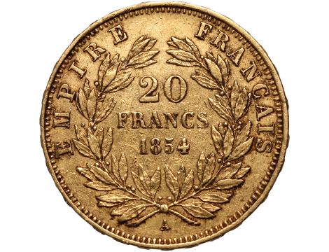 4115. Francja, Napoleon III, 20 franków 1854 A, Paryż - 2
