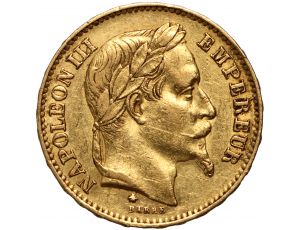 4119. Francja, Napoleon III, 20 franków 1868 A, Wieniec, Paryż