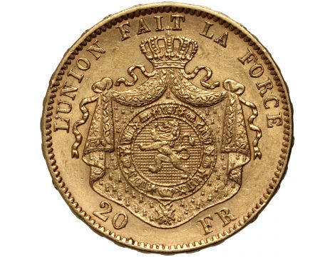 4124. Belgia, Leopold II, 20 franków 1877 - 2