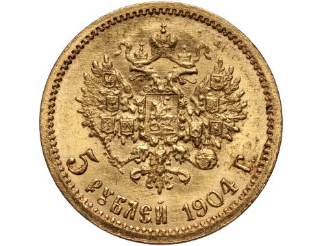 4125. Rosja, Mikołaj II, 5 rubli 1904 (AR) - piękne - 2