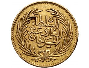 4135. Tunezja, Muhammad III as-Sadiq, 25 piastrów AH1294 (1877)