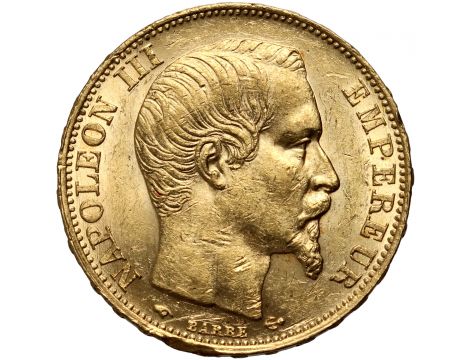 4137. Francja, Napoleon III, 20 franków 1859 A, Paryż