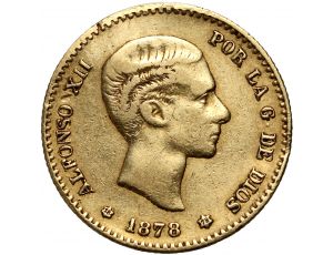4142. Hiszpania, Alfons XII, 10 peset 1878 (18-78) EMM, Stare bicie