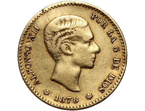 4142. Hiszpania, Alfons XII, 10 peset 1878 (18-78) EMM, Stare bicie