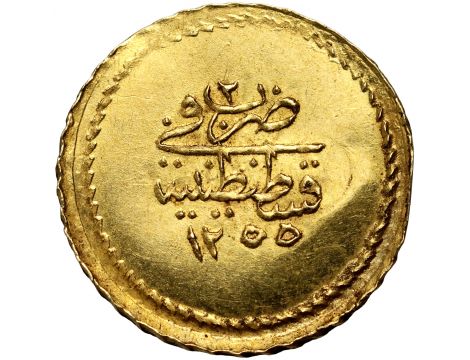 4143. Turcja, 1/4 memduhiye altin AH1255//3 (1841) - 2