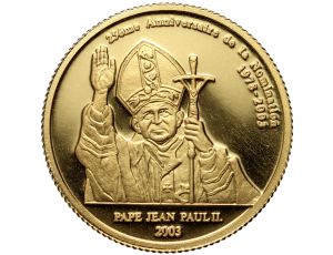 4154. Kongo 20 franków 2003 25 lat pontyfikatu Jana Pawła II 1/25 uncji