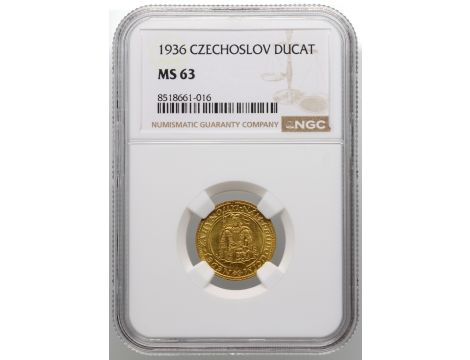 4178. Czechosłowacja, dukat 1936, NGC MS63 - rzadszy rocznik