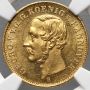 4183. Niemcy, Hanower, Jerzy V, 5 talarów 1855 B, NGC AU58 - rzadsze - 3