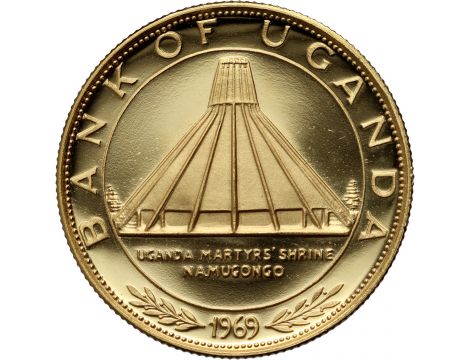 4187. Uganda, 50 szylingów 1969, Bazylika Męczenników Ugandy Namugongo