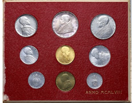 4188. Watykan, Pius XII, Zestaw od 1 do 500 lirów 1958