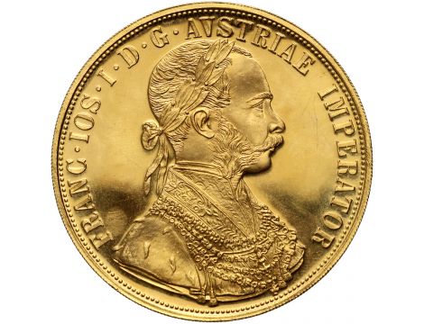 4189. Austria, Franciszek Józef I, 4 dukaty 1915, Czworak, Nowe bicie