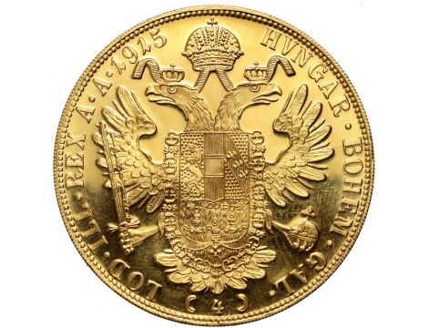 4189. Austria, Franciszek Józef I, 4 dukaty 1915, Czworak, Nowe bicie - 2