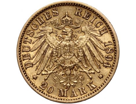4193. Niemcy, Badenia, Fryderyk I, 20 marek 1894 G, Karlsruhe - 2