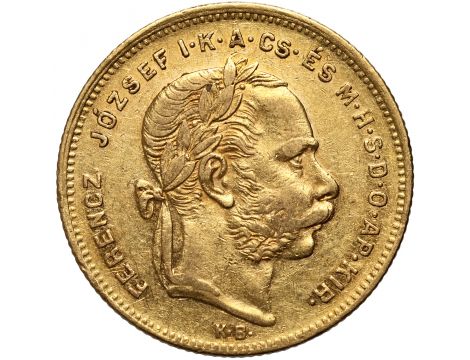 4196. Węgry, Franciszek Józef I, 20 franków / 8 forintów 1872 KB, Kremnica