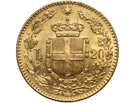 4199. Włochy, Umberto I, 20 lirów 1879 R, Rzym - 2