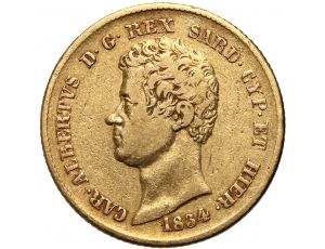 4200. Włochy, Sardynia, Karol Albert, 20 lirów 1834, Turyn