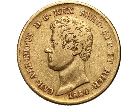 4200. Włochy, Sardynia, Karol Albert, 20 lirów 1834, Turyn