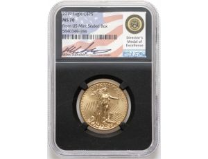 4210. USA, 25 dolarów 2019, Gold Eagle, NGC MS70, 1/2 uncji złota