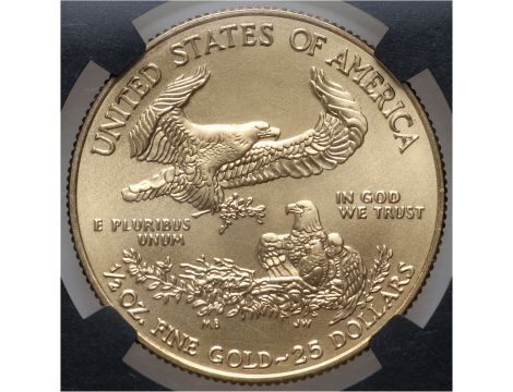 4210. USA, 25 dolarów 2019, Gold Eagle, NGC MS70, 1/2 uncji złota - 3