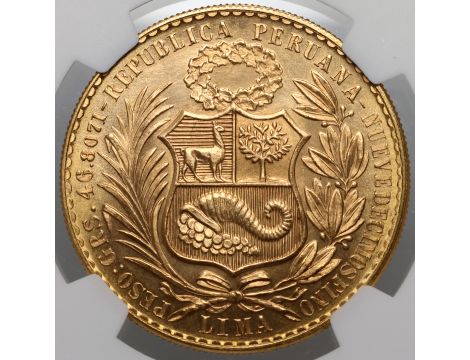 4212. Peru, 100 soli 1969, NGC MS65 - rzadki rocznik - 3