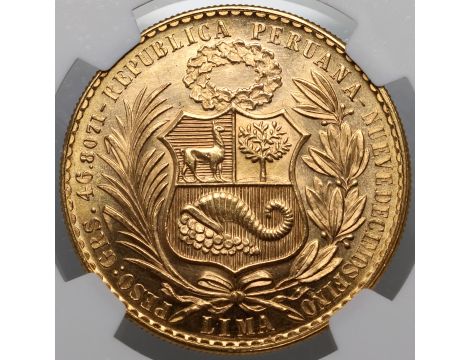 4213. Peru, 100 soli 1969, NGC MS65 - rzadki rocznik - 3