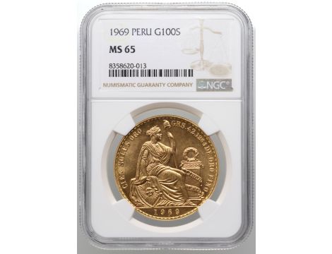 4214. Peru, 100 soli 1969, NGC MS65 - rzadki rocznik