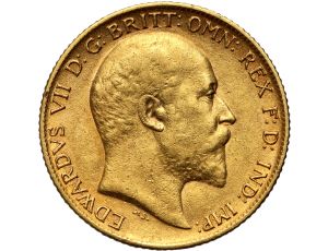 4222. Wielka Brytania, Edward VII, 1/2 suwerena 1908