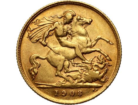 4222. Wielka Brytania, Edward VII, 1/2 suwerena 1908 - 2
