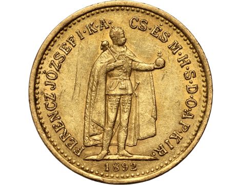 4231. Węgry, Franciszek Józef I, 10 koron 1892 KB, Kremnica