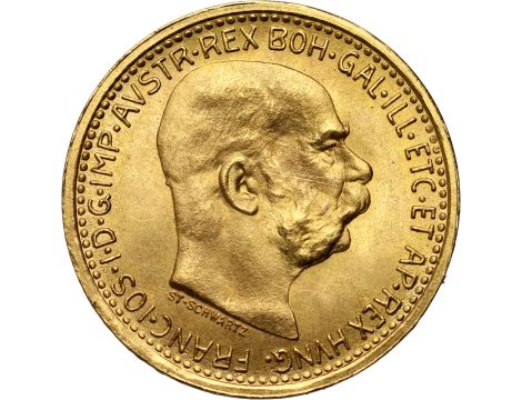 4235. Austria, Franciszek Józef I, 10 koron 1912, Nowe bicie