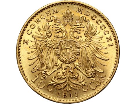 4239. Austria, Franciszek Józef I, 10 koron 1911, Stare bicie - 2