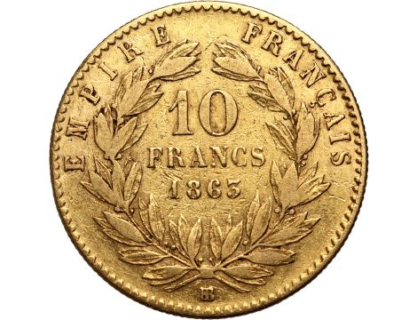 4244. Francja, Napoleon III, 10 franków 1863 BB, Strasbourg - 2