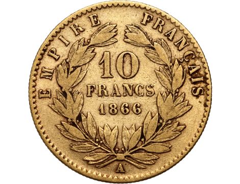 4245. Francja, Napoleon III, 10 franków 1866 A, Paryż - 2
