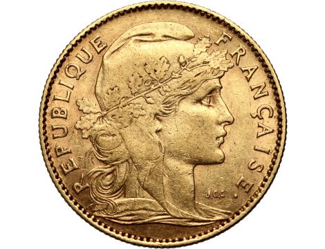 4249. Francja, 10 franków 1901, Marianna i Kogut