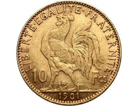 4249. Francja, 10 franków 1901, Marianna i Kogut - 2