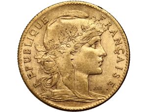 4250. Francja, 10 franków 1907, Marianna i Kogut