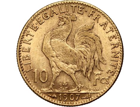 4250. Francja, 10 franków 1907, Marianna i Kogut - 2