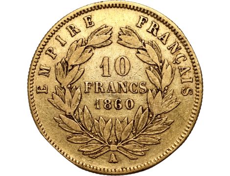 4251. Francja, Napoleon III, 10 franków 1860 A, Paryż - 2